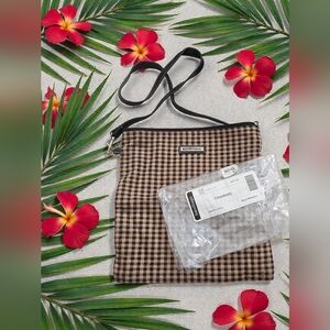 New vintage LONGABERGER black medallion crossbody bag purse